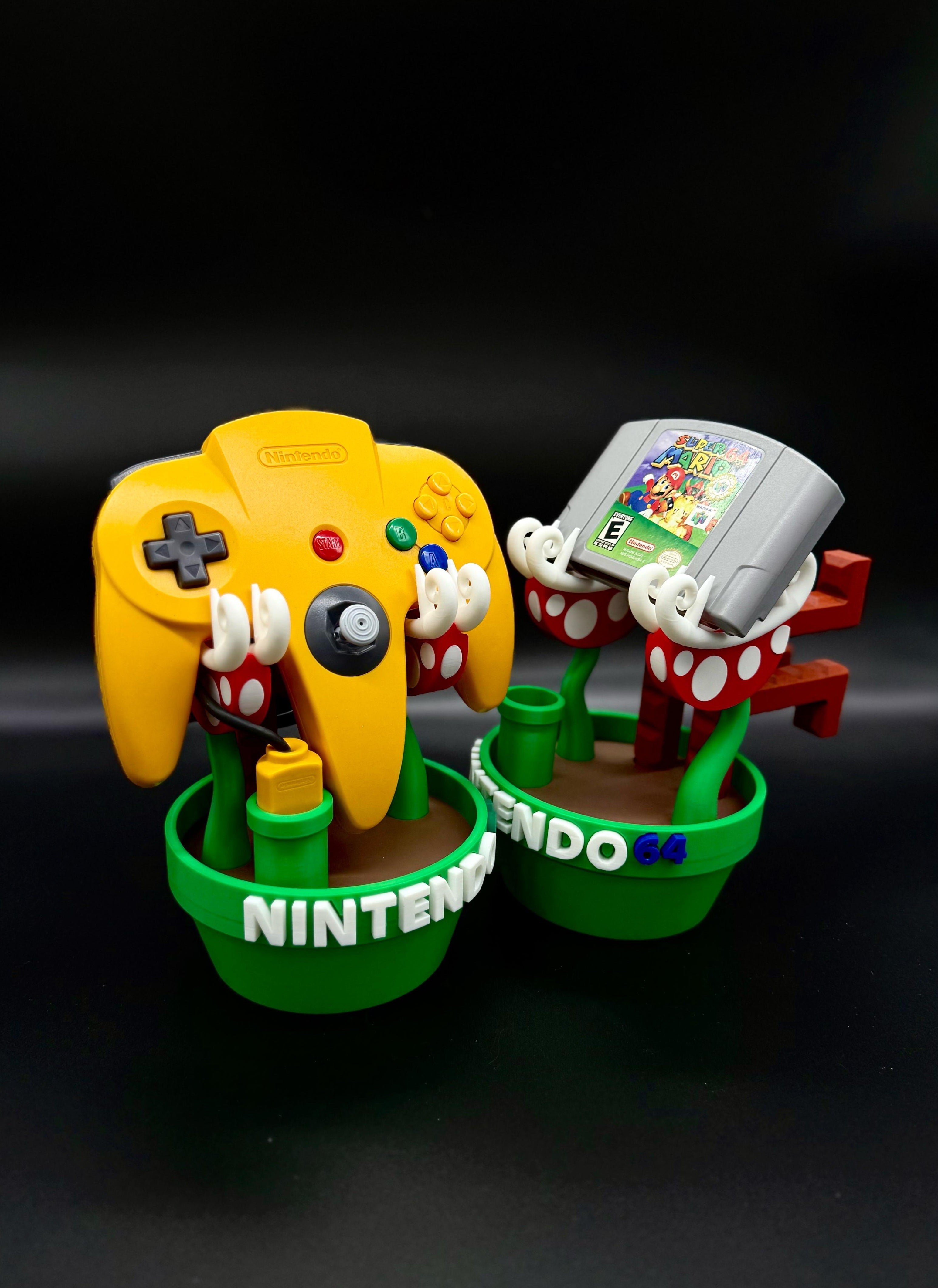 Nintendo 64 (N64) Controller Piranha Plant Display Stand – Custom Holder